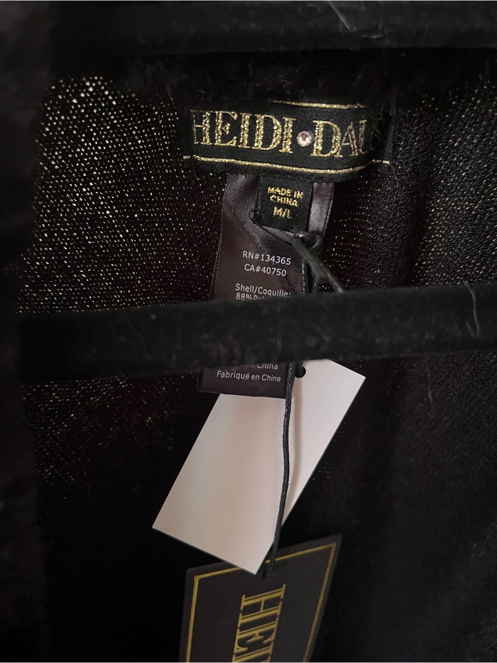 Heidi Daus Black Faux Fur Trim Cape Jacket - Picture 3 of 5